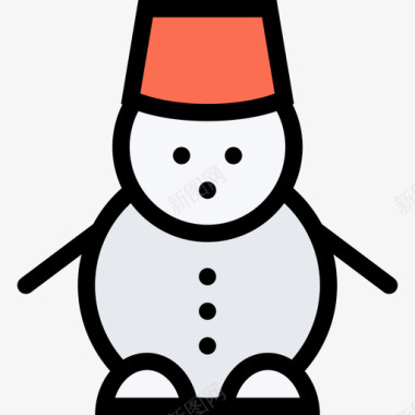 雪人圣诞22彩色图标图标