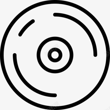 光碟音乐6线性图标图标
