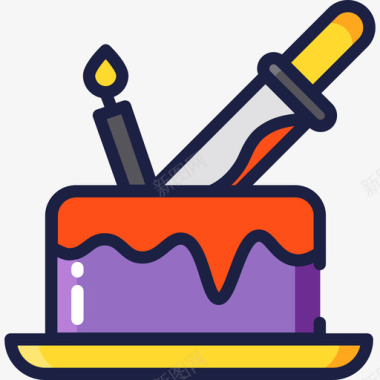 蛋糕万圣节26线性颜色图标图标