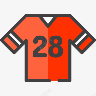 足球运动员足球运动衫运动9线性颜色图标图标