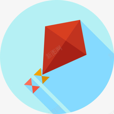 风筝玩具5扁平图标图标