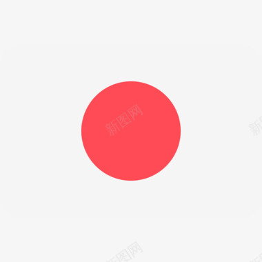 日本国际国旗6圆形矩形图标图标