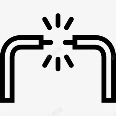 电缆破损内务部3线性图标图标