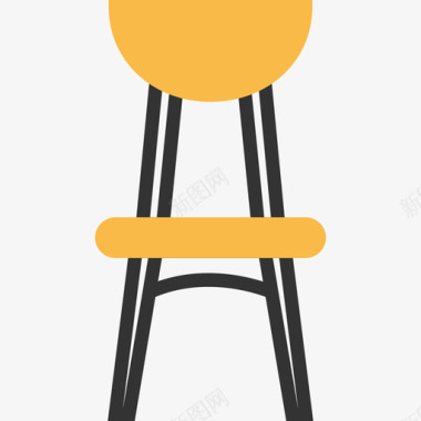 椅子家具30黄色阴影图标图标