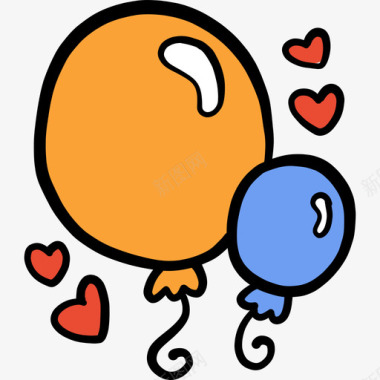 气球母亲节10彩色图标图标