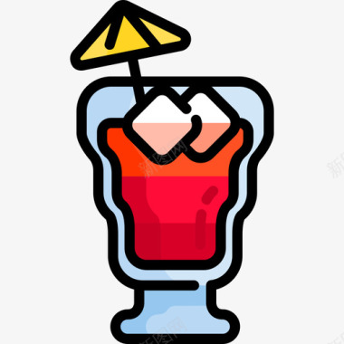 回收利用标识鸡尾酒鸡尾酒3线性颜色图标图标