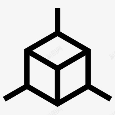 三维图标三维三维立方体尺寸图标图标