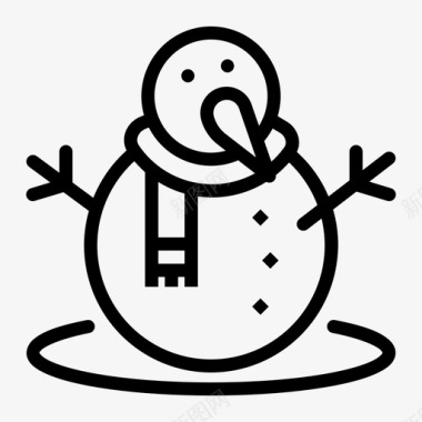小清新冬天雪人雪人胡萝卜圣诞节图标图标