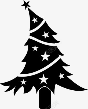 松树圣诞节圣诞树假日图标图标