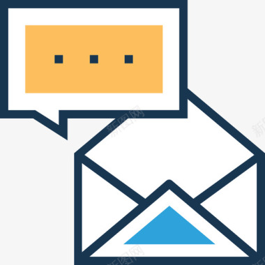 电子邮件商务和办公室11线性颜色图标图标