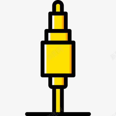 黄色坚果插孔连接器连接器电缆4黄色图标图标