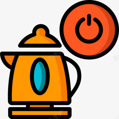 水壶家用自动化2线性颜色图标图标