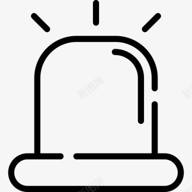 安全警报网络安全线性图标图标