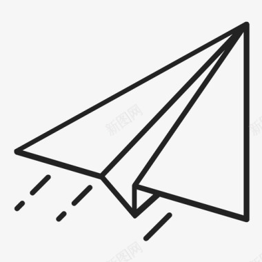 纸飞机电子邮件折纸图标图标