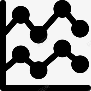 灰色图表折线图图表图5填充图标图标