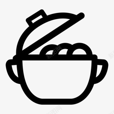 平底锅蒸汽厨师食物图标图标