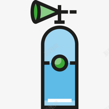 科学健康饮食灭火器科学线性颜色图标图标