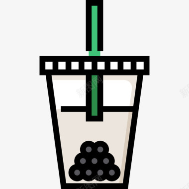 冰沙夏季食品饮料4线性颜色图标图标