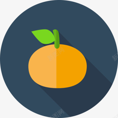 橙色农历新年3平淡图标图标