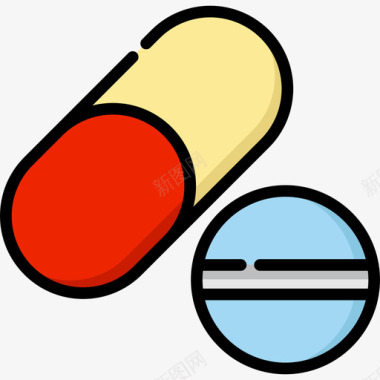 矢量碎药片药片兽医2线性颜色图标图标