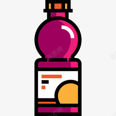 苏打水瓶苏打水食品和餐厅3线性颜色图标图标