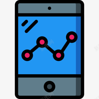 平板流量平板电脑办公设备2线颜色图标图标