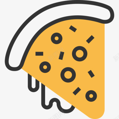 披萨片快餐3黄影图标图标