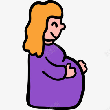 彩色道路怀孕母亲节10彩色图标图标