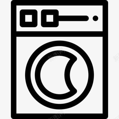 洗衣机洗衣机酒店3线性图标图标