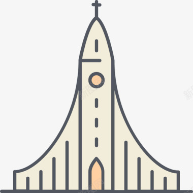 彩色彩绘灰色教堂纪念碑10彩色图标图标