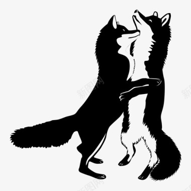 狡猾狐狸狐步舞舞蹈狐狸图标图标