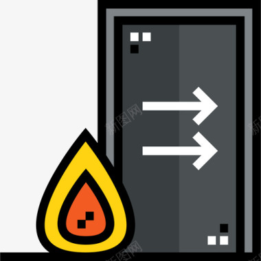 常用消防标识消防出口消防4号线颜色图标图标
