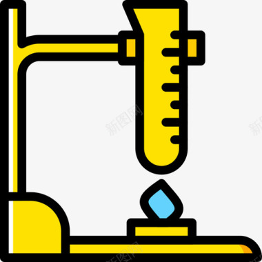 黄色灯泡试管科学18黄色图标图标