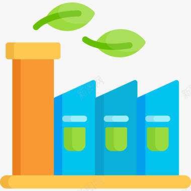 工厂好货工厂环境可持续性3平坦图标图标