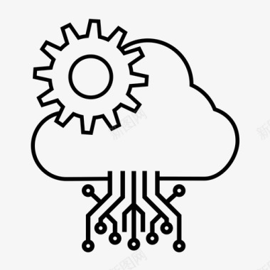 智能人工云电路装备图标图标