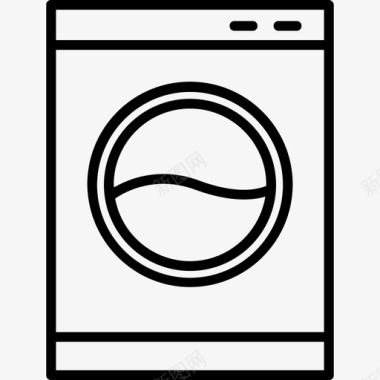 洗衣机清洗4线性图标图标