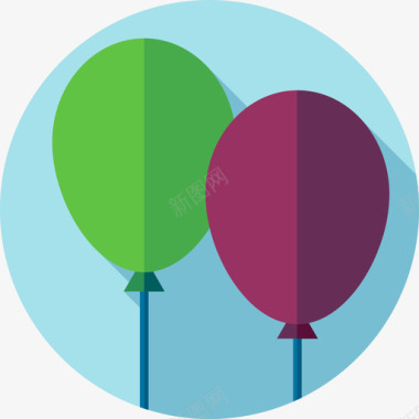 气球六月派对公寓图标图标