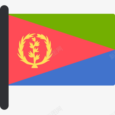 厄立特里亚国际国旗5桅杆图标图标