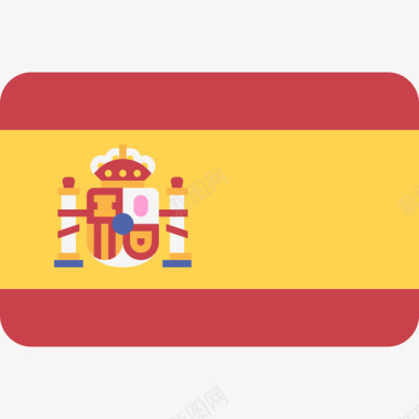 西班牙国际国旗6圆形矩形图标图标