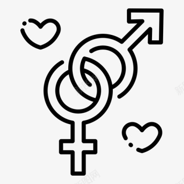 男女象征性别婚礼图标图标