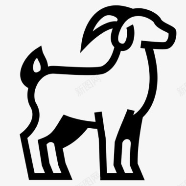 山羊公鹿绵羊图标图标