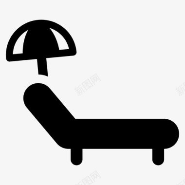 沙滩椅假日日光浴床图标图标