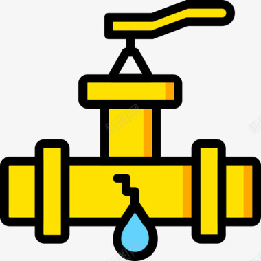 管道管道和水流4黄色图标图标