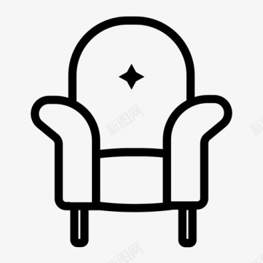 单人沙发椅子装饰图标图标