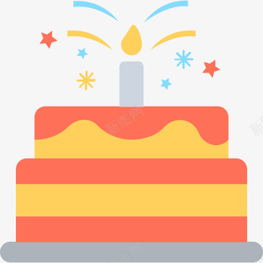 生日蛋糕派对和庆祝活动2扁平图标图标
