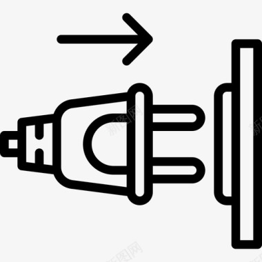 充电的插头插头连接器电缆2线性图标图标