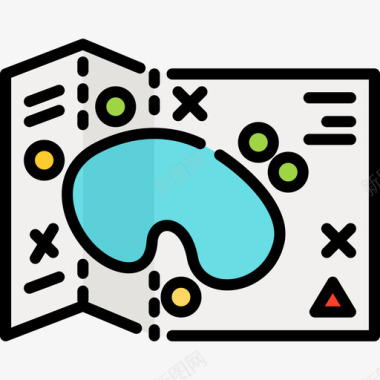 地图水上公园3线颜色图标图标