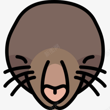 鼹鼠动物25线性颜色图标图标