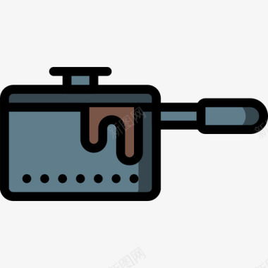 平底锅平底锅厨房用具线性颜色图标图标