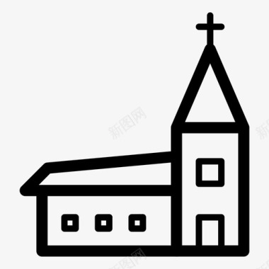 教堂小礼拜堂教区图标图标